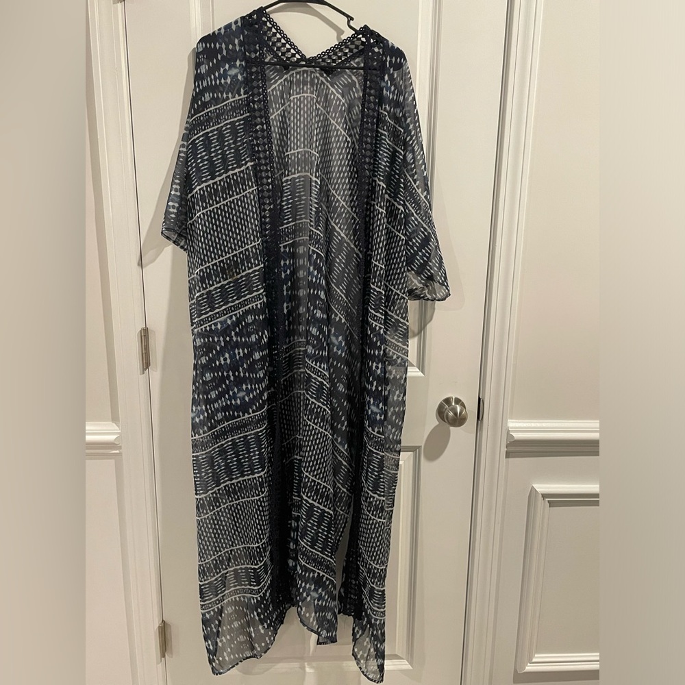 Blue and white Kimono